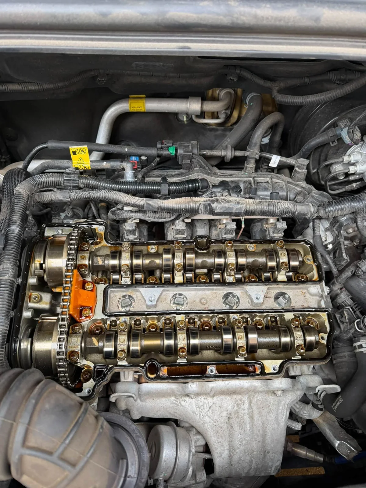 An engine being worked on at Down South Motorsports